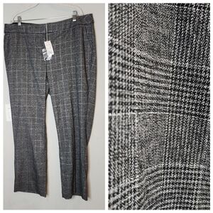 NWT Lane Bryant Grey Silver Metallic plaid allie straight pants. Size 18.